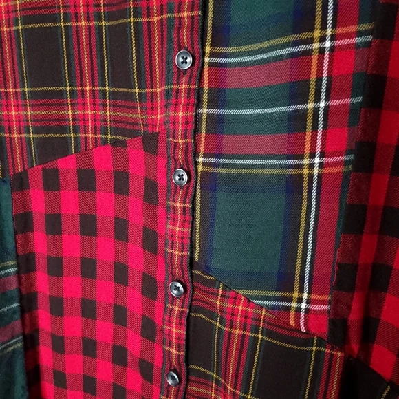 Coldwater Creek EUC PM Into the Mix Plaid Button-Down Tunic - Picture 7 of 12